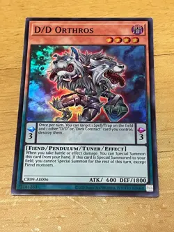 Yugioh Asian English CR09-AE006 D/D Orthros x3 playset Super rare NM - Image 2