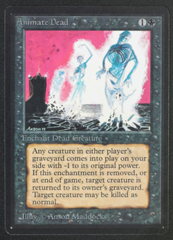 Animate Dead Beta MTG Card Magic: the Gathering 1993 - Image 1