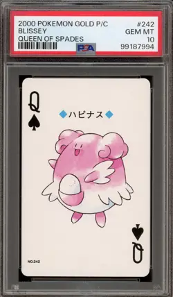 Pokemon Gold Playing Cards Blissey Queen of Spades 3242 PSA 10 Gem Mint - Image 1