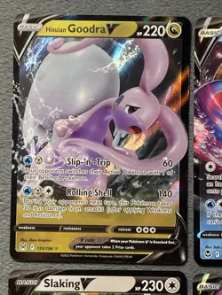 Pokemon Cards V Lot Rare Holo Goodra Omastar Hatterene Slaking Calyrex Drapion - Image 2