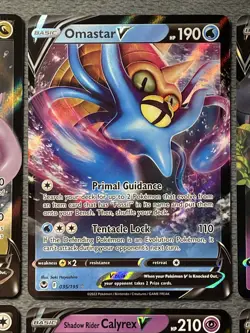 Pokemon Cards V Lot Rare Holo Goodra Omastar Hatterene Slaking Calyrex Drapion - Image 3