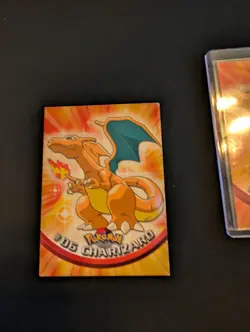 POKEMON Topps Cards CHARIZARD #6 Non Holo Blue Logo Near Mint TV Animation 1999! - Image 1