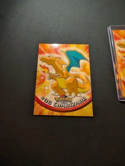 POKEMON Topps Cards CHARIZARD #6 Non Holo Blue Logo Near Mint TV Animation 1999! - Image 2