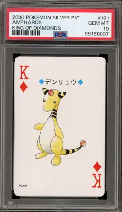 Pokemon Silver Playing Cards Ampharos King of Diamonds #181 PSA 10 Gem Mint - Image 1