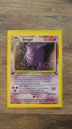 1st Edition Fossil Gengar 5/62 ~ Holo Rare ~ Pokemon Card ~ LP !! - Image 1