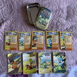 Pokemon TCG Paldea Friends Mini Tin X5 Promo Cards And X4 Stickers - Image 1
