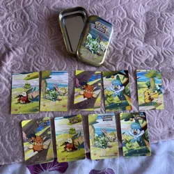 Pokemon TCG Paldea Friends Mini Tin X5 Promo Cards And X4 Stickers - Image 2