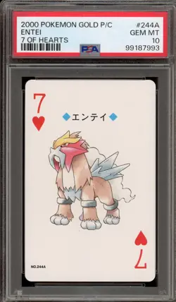 Pokemon Silver Playing Cards Entei 7 of Hearts #244a PSA 10 Gem Mint - Image 1