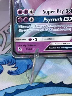 Pokemon Mewtwo GX Holo Ultra Rare TCG Card Hidden Fates 31/68 Full Art - Image 5