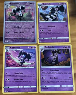 Gothita & Gothitelle 4 Pokemon Cards Collection - Image 1