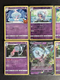 Hatterene V (+2HOLO)+Hattrem(x2/1RevHOLO)+Hatenna 6-card mixed Pokemon lot - PWE - Image 4