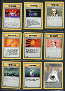 Pokemon Cards - 1st Edition Shadowless Base Set Trainers & Energy Cards 102 - Image 1