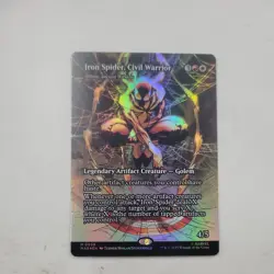 MTG Marvel Universe IRON SPIDER, CIVIL WARRIOR Borderless Foil NM (0033) - Image 1