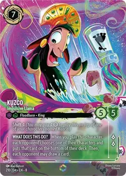 1x Kuzco - Impulsive Llama - 210/204 - Enchanted - Holofoil NM-Mint Disney Lorca - Image 1