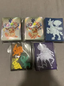 Brand New Pokemon TCG Card Soft Sleeves Various Lot of 5 New Sealed ETB - Image 1