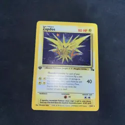 1st Edition Zapdos Holo Rare 15/62 | Fossil Set | Vintage WOTC Pokemon LP-MP - Image 1