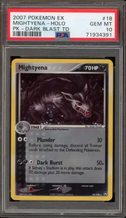 Pokemon Mightyena EX Power Keepers Dark Blast TD Holo Rare #18 PSA 10 Gem Mint - Image 1