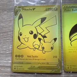 Pokemon Celebrations Pikachu V & PokeBall Gold Promos SWSH145 & SWSH146 - Sealed - Image 2