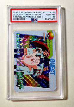 1998 POKEMON JAPANESE BANDAI CARDDASS SERIES 4 CLEFAIRY & TEAM ROCKET 128 PSA 10 - Image 3