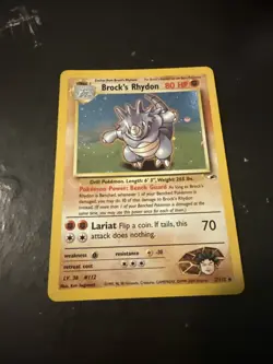 Pokemon TCG Brock's Rhydon Gym Heroes 2/132 Holo Unlimited Rare - Image 1