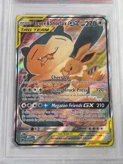 2019 POKEMON SM BLACK STAR EEVEE & SNORLAX GX PROMO TAG TEAM TINS #SM169 PSA 10. - Image 2