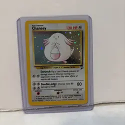 Pokemon TCG Chansey Base Set Holo Unlimited Rare Card 3/102 LP/NM Condition - Image 1