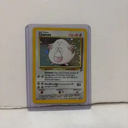 Pokemon TCG Chansey Base Set Holo Unlimited Rare Card 3/102 LP/NM Condition - Image 2