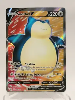 Snorlax V - 197/202 - Full Art Ultra Rare Sword & Shield Set - Pokemon Card - NM - Image 1