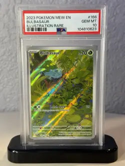 PSA 10 Pokemon TCG Bulbasaur Scarlet&Violet Holo Illustration Rare Card 166/165 - Image 1