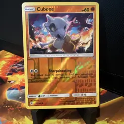 Pokemon TCG Cubone Reverse Holo Common Card Hidden Fates 37/68 - Image 1