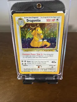 Pokemon TCG Dragonite Fossil Holo Unlimited Rare Card 4/62 LP Vintage Authentic - Image 2
