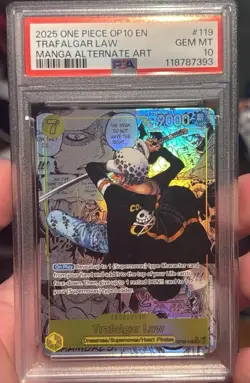 One Piece Trafalgar Law Manga Art 2025 Trading Card GEM MT 10 - Image 2