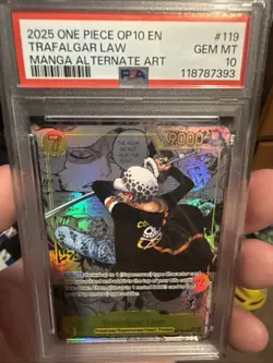 One Piece Trafalgar Law Manga Art 2025 Trading Card GEM MT 10 - Image 3