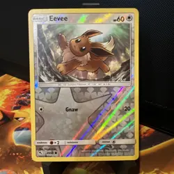 Eevee 49/68 Pokemon TCG Card Sun Moon Hidden Fates Reverse Holo (Near Mint) N2 - Image 1