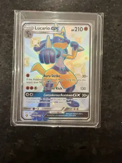 Pokemon TCG Lucario GX Hidden Fates Holo Full Art Ultra Rare Card SV64/SV94 - Image 1