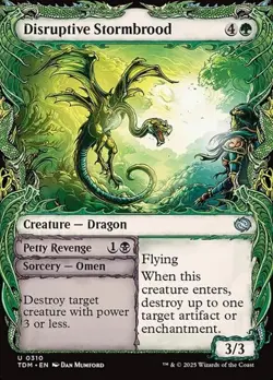 Disruptive Stormbrood // Petty Revenge - Foil Showcase TDM NM MTG - Image 1