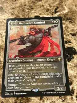 LIVIO, OATHSWORN SENTINEL Magic MTG Commander Legends Etched Foil - Image 1