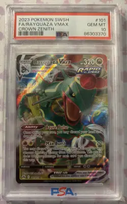 Rayquaza VMAX 101/159 PSA 10 Gem Mint 2023 Pokemon Sword & Shield Crown Zenith - Image 1