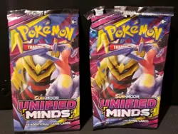 *EMPTY* POKEMON SUN & MOON UNIFIED MINDS BOOSTER PACK GIRATINA/GARCHOMP ARTWORK - Image 1