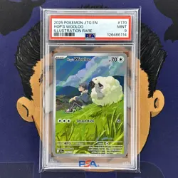 PSA 9 MINT 2025 Pokemon Journey Together HOP'S WOOLOO #170 Illustration Rare - Image 2