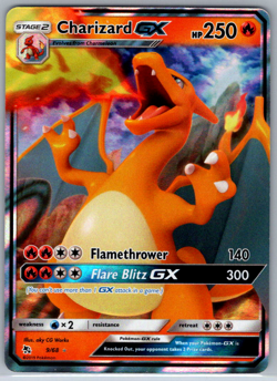 Pokemon Charizard GX Ultra Rare Hidden Fates 9/68 NM - Image 1