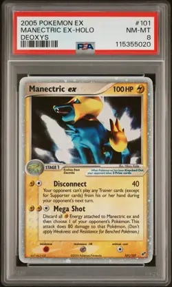 2005 POKEMON EX DEOXYS #101 MANECTRIC EX-HOLO PSA 8 - Image 1