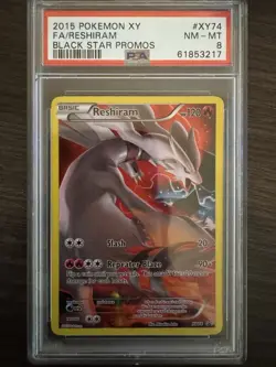 2015 Pokemon XY Black Star Promos Reshiram FA #XY74 PSA 8 NM-MT - Image 1