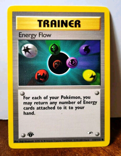 POKEMON ENERGY FLOW 122/132 1ST EDITION TRAINER GYM HEROES LP - Image 1