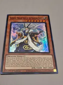 Yugioh! Sauravis, Dragon Sage of the Voiceless Voice - PHNI-EN021 - Super Rare - - Image 1