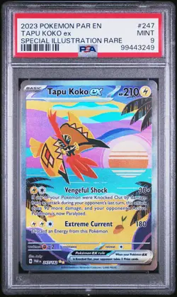 2023 POKEMON PAR EN-PARADOX RIFT SPECIAL ILLUSTRATION RARE TAPU KOKO EX PSA 9 - Image 1