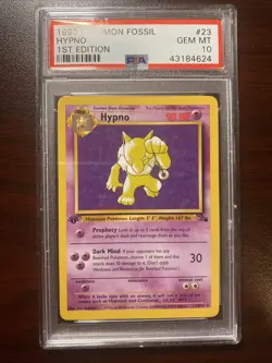 1999 POKEMON FOSSIL 1ST EDITION #23 HYPNO NON HOLO PSA 10 - Image 1