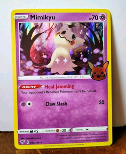 POKEMON MIMIKYU 081/189 HOLO RARE TRICK OR TRADE HALLOWEEN LP - Image 1