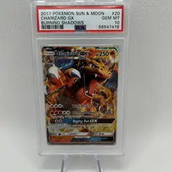 2017 Pokemon TCG Sun & Moon Burning Shadows Charizard GX #20 PSA 10 - Image 1