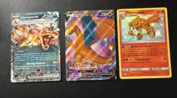 Pokemon TCG Charizard v SWSH050 Black Star Promo Full Art Champion's Lot Of 3 - Image 1
